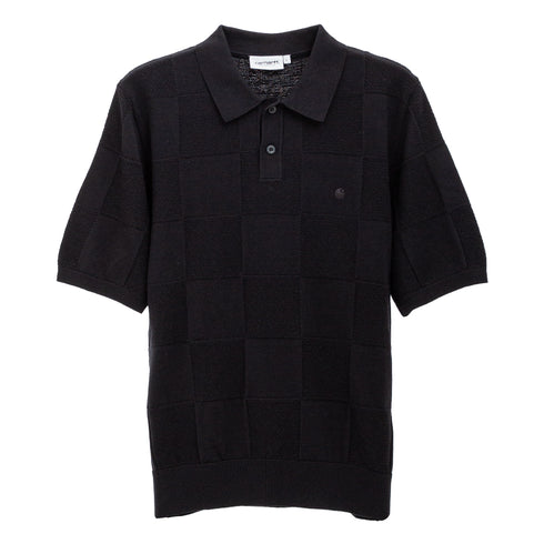 Carhartt S/S Checker Polo Black I034535 4068584107467 Front Degli Uberti